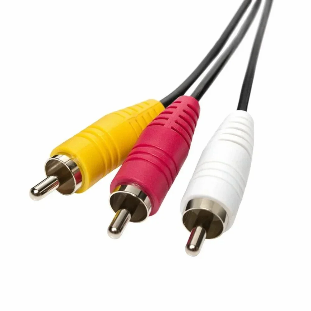 AV Male to Male 3 RCA Audio Video Composite Cable Black (6 feet)